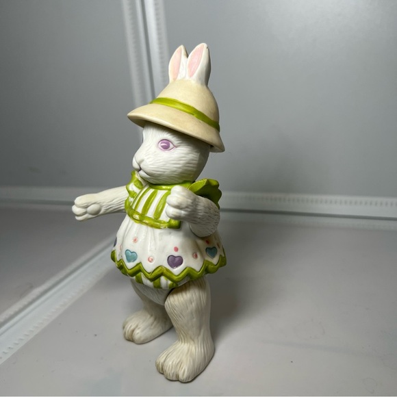 1984 Department 56 Porcelain Bisque Easter Rabbit Jointed Sit or Stand Mandy - Picture 2 of 5